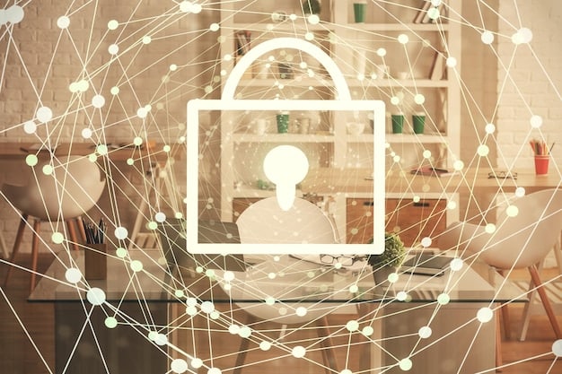 A digital padlock icon superimposed over a web browser window, symbolizing data security and privacy for online shopping.