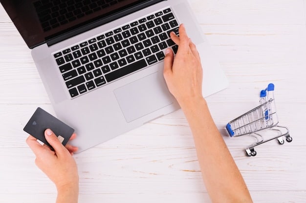 A person's hand holding a credit card next to a laptop displaying an online shopping cart with various discount codes applied, symbolizing digital transactions and coupon usage.