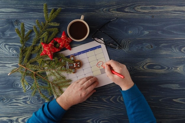 A person's hand holding a magnifying glass over a calendar, with highlighted dates indicating promotional periods for maximizing rewards and cashback.