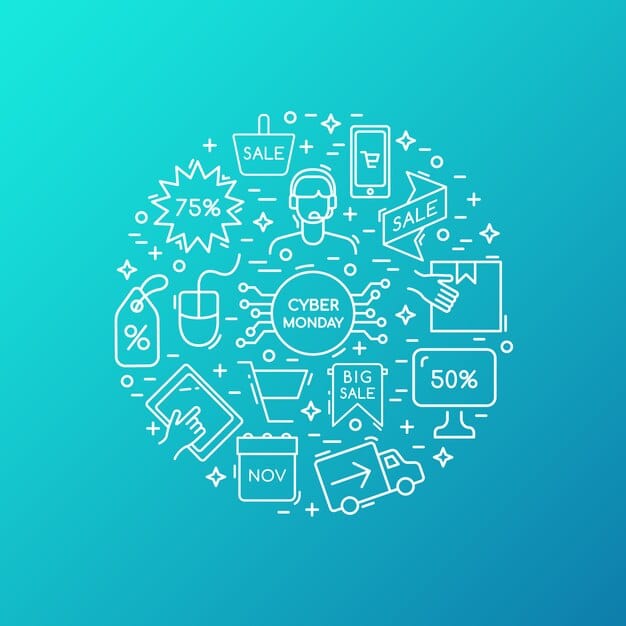 A digital illustration showing various percentages and discount symbols floating around a shopping cart icon, with arrows pointing to stacked gift cards, symbolizing layers of savings achieved through smart use of extensions and stacking discounts.