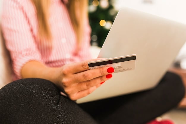 A person's hand carefully examining a retailer's return policy on a website, with a blurred background of a shopping cart icon, highlighting the importance of checking terms and conditions before purchase.