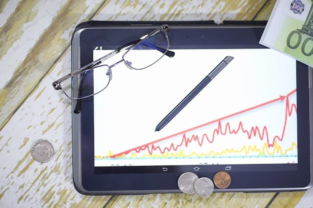 A detailed financial graph showing fluctuating prices of a product over a year, with marked peaks and valleys, illustrating seasonal sales cycles. A magnifying glass hovers over a low point, signifying an optimal buying opportunity.