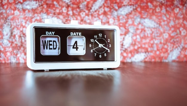 A digital clock with seconds ticking rapidly, juxtaposed with a calendar marked with busy dates, symbolizing the rapid passage of time and the scheduling demands of manual price tracking.