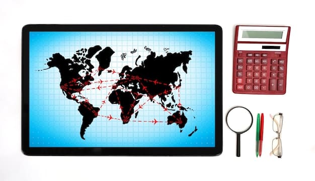 A digital map showing flight routes with varying prices, indicating cheaper options through different color-coding or numerical display, on a laptop or tablet screen.